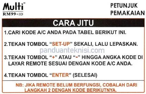Cara Setting Remote AC Universal multi joker Secara Manual