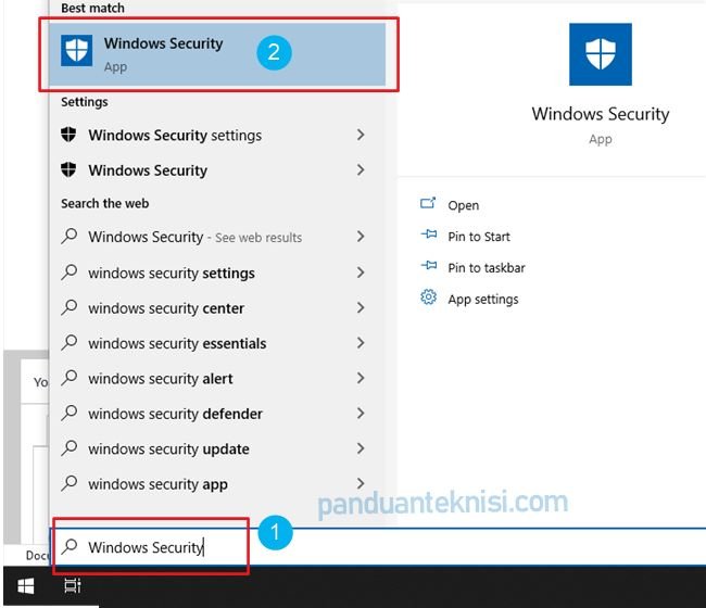 Cara Mematikan Windows Defender Windows 10 buka aplikasi