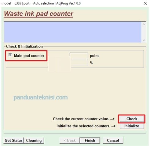 waste ink pad counter check main pad counter